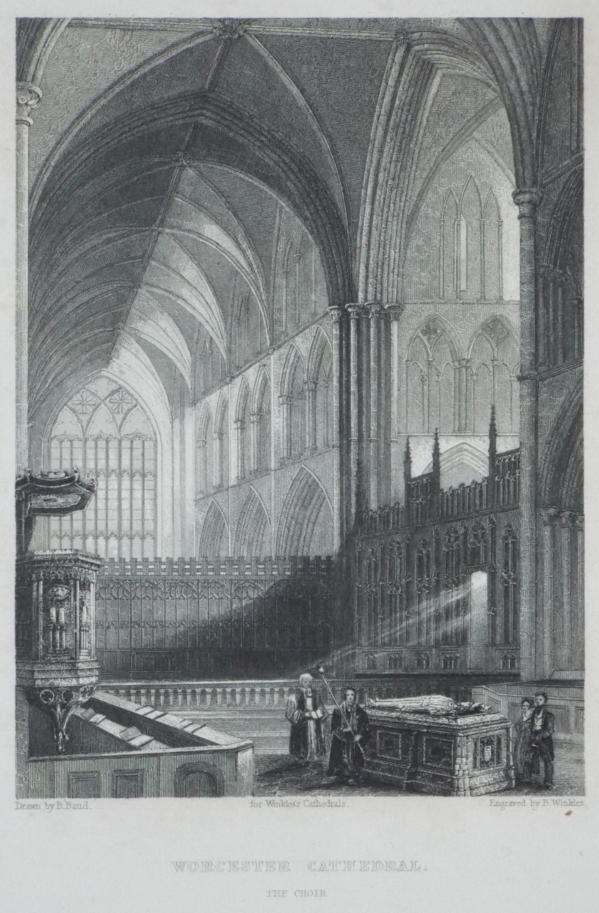 Print - Worcester Cathedral. The Choir. - Winkles